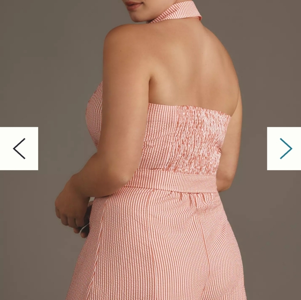 Maeve Anthropologie Large new Romper Halter festival beach coastal vacation - Picture 3 of 13